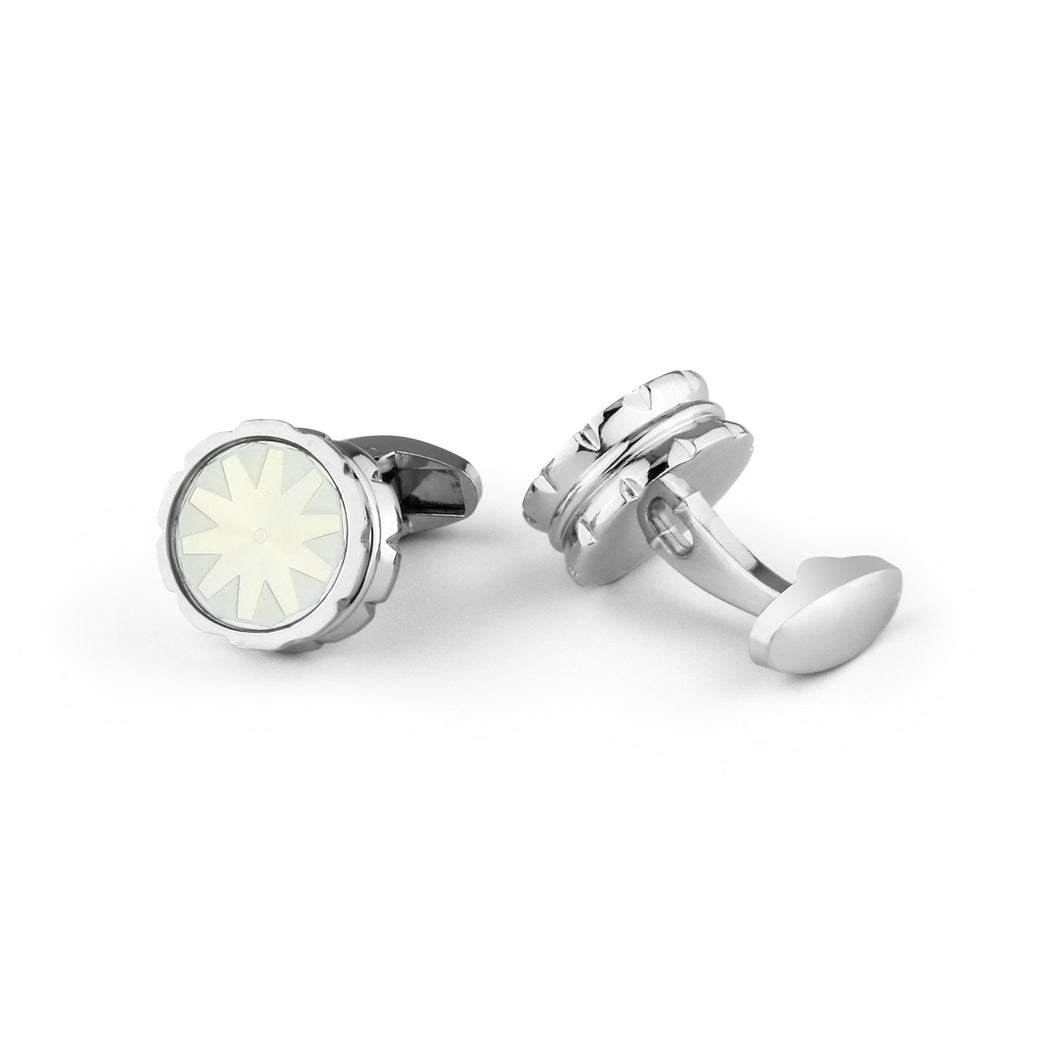 UJOY Mens Cufflinks Silver and Gold Colors Business Dress Parts for Wedding Party