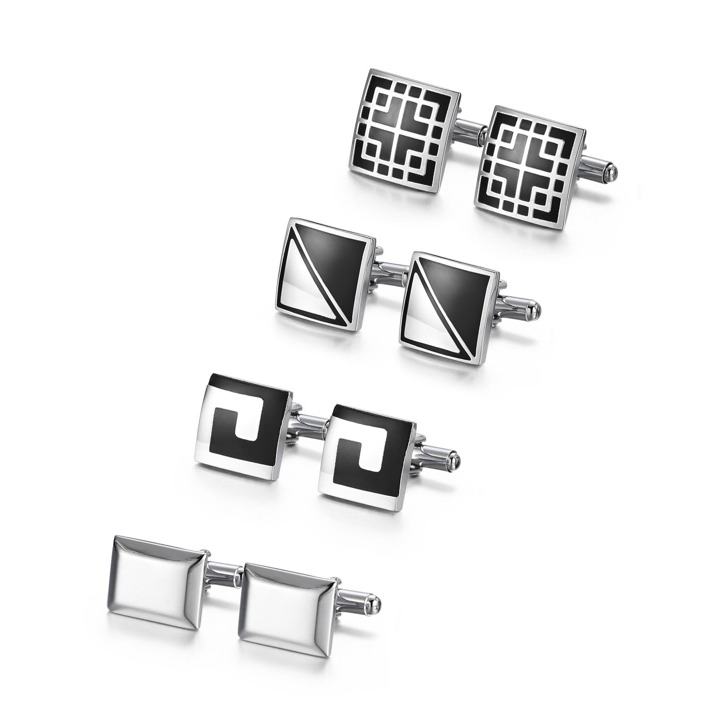 UJOY Tie Clip Shirts Cufflinks Combo Set Business Parts Necktie Pins Bars Cuff Links Box for Men