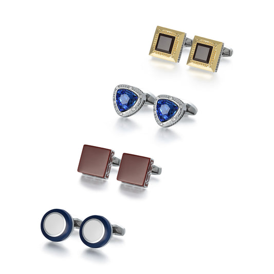 UJOY Tie Clip Shirts Cufflinks Combo Set Business Parts Necktie Pins Bars Cuff Links Box for Men