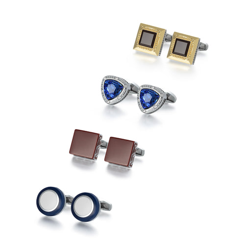 UJOY Tie Clip Shirts Cufflinks Combo Set Business Parts Necktie Pins Bars Cuff Links Box for Men