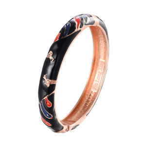 UJOY Vintage Bracelet Colorful Cloisonne Women Girls Hinged Bangles Enameled Bracelets Jewelry Gifts 55A44