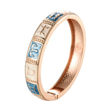 Load image into Gallery viewer, UJOY Colorful Cloisonne Bracelet Jewelry Enamel Handcraft Gold Spring Hinge Birthday Vacation Party Gifts Womens Bangles