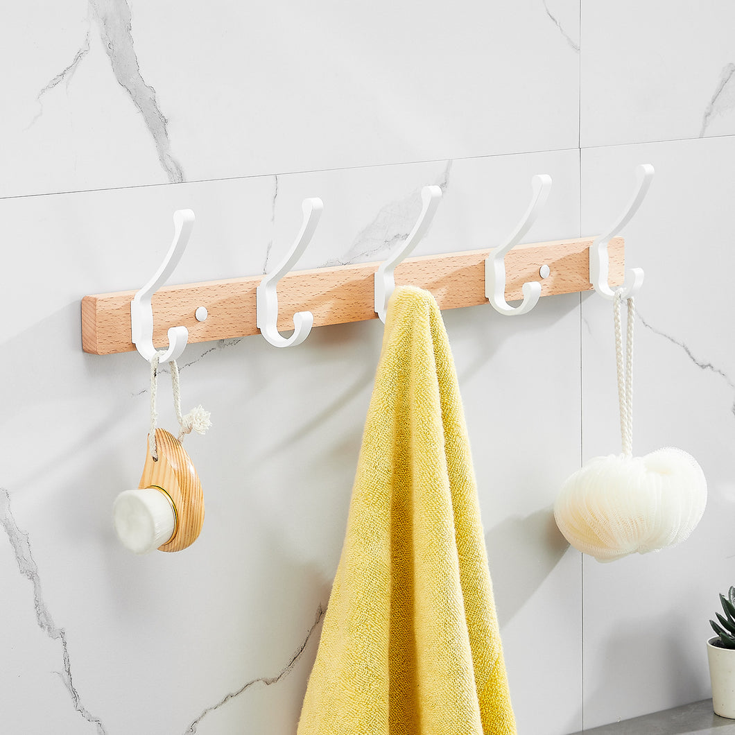 SARIHOSY Wall Hanger Wood Wall Hook Coat Clothes Holder White Coat Rack Home Wall Hook Bathroom Accessories Hook Accessories