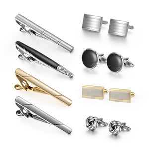UJOY Cufflinks and Studs Set 8 Shirt Tuxedo Buttons Packed in Cufflink Box for Men Silver Gold