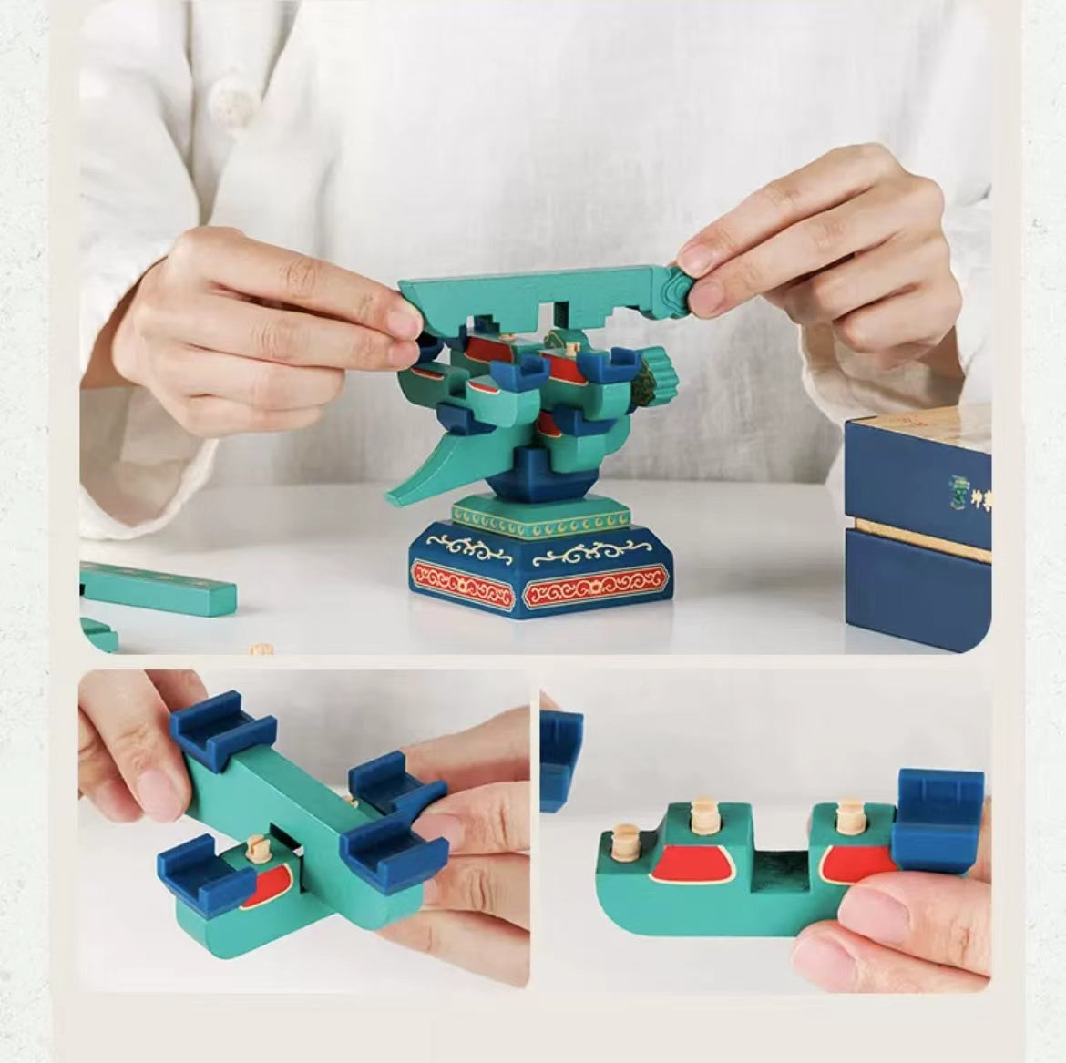 SARIHOSY Natural Wood Dougong Building Blocks of Kunning of the Forbidden City Wooden Puzzles for Adults and Teenagers