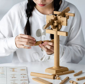 SARIHOSY Natural Wood Series of Ancient Hebei Province Building Blocks on the Stigma of Mani Hall in Longxing Temple Wooden Puzzles for Adults and Teenagers