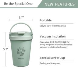 SARIHOSY Travel Mug Water Bottle Coffee Flask Cup 12-Ounce Stainless Steel Vacuum Insulated with Slider Lid Handle Gift for Everyone