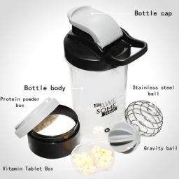 SARIHOSY BlenderBottle Shaker Bottle with Pill Organizer Mixing Ball and Storage for Protein Powder Good Gift for Everyone