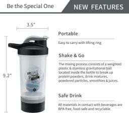 SARIHOSY BlenderBottle Shaker Bottle with Pill Organizer Mixing Ball and Storage for Protein Powder Good Gift for Everyone
