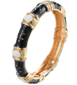 UJOY Traditional Design Bangle Bracelet Colorful Enamel Hinge