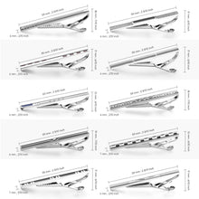 Load image into Gallery viewer, UJOY Tie Clips Set for Men Tie Bar Clip Black Silver-Tone Gold-Tone for Wedding Business with Gift Box