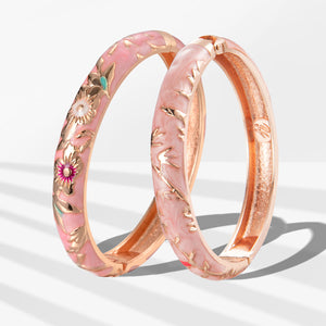 UJOY Designer Indian Style Cloisonne Bracelets Openable Cuff Enameled Bangles Set Jewelry Gift for Women