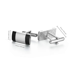 UJOY Silver Color with Black Lines Men's Jewelry Cufflinks Shirts for Weddings, Business, Dinner
