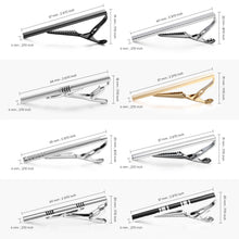 Load image into Gallery viewer, UJOY Tie Clips for Men, 8 Pcs Tie Bars Pinch Clip Set Colorful 2.3 Inches Business Shirt Necktie Parts