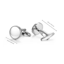 Load image into Gallery viewer, UJOY Classic Cufflink Round Tuxedo Wedding Business Parts Blanks with Small Stones Cuff Link Button for Men