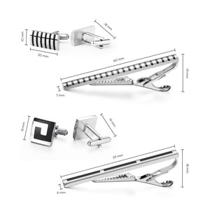 UJOY Cufflinks and Studs Set 4 Sets Shirt Tuxedo Buttons Packed in Cufflink Box for Men