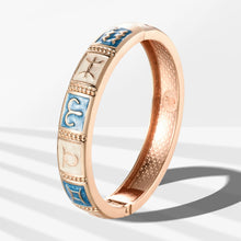 Load image into Gallery viewer, UJOY Colorful Cloisonne Bracelet Jewelry Enamel Handcraft Gold Spring Hinge Birthday Vacation Party Gifts Womens Bangles