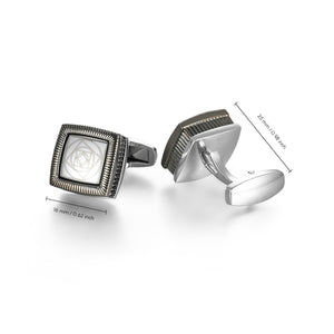 UJOY Cufflinks for Men, White Diamond Crystal Cufflinks for Groom Husband Personalized Gifts, Mens Formal Wedding Business Cufflinks, Gorgeous Cuff Links Shirt Accessories