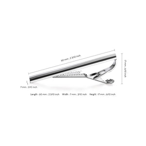 UJOY Enamel Black Silver Polish Tie Pin Tie Clip for Men Business Wedding