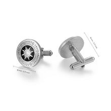 Cargar imagen en el visor de la galería, UJOY Men&#39;s Vintage Cufflinks with Black Color Brass Cuff Links Wedding Party Cufflink
