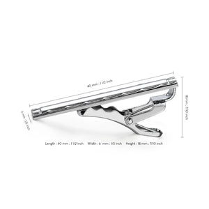UJOY Skinny Tie Clips Silver Necktie Shirts Bar Pins Box Packed Gift for Men