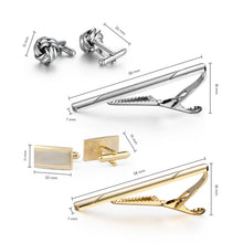 Load image into Gallery viewer, UJOY Cufflinks and Studs Set 8 Shirt Tuxedo Buttons Packed in Cufflink Box for Men Silver Gold