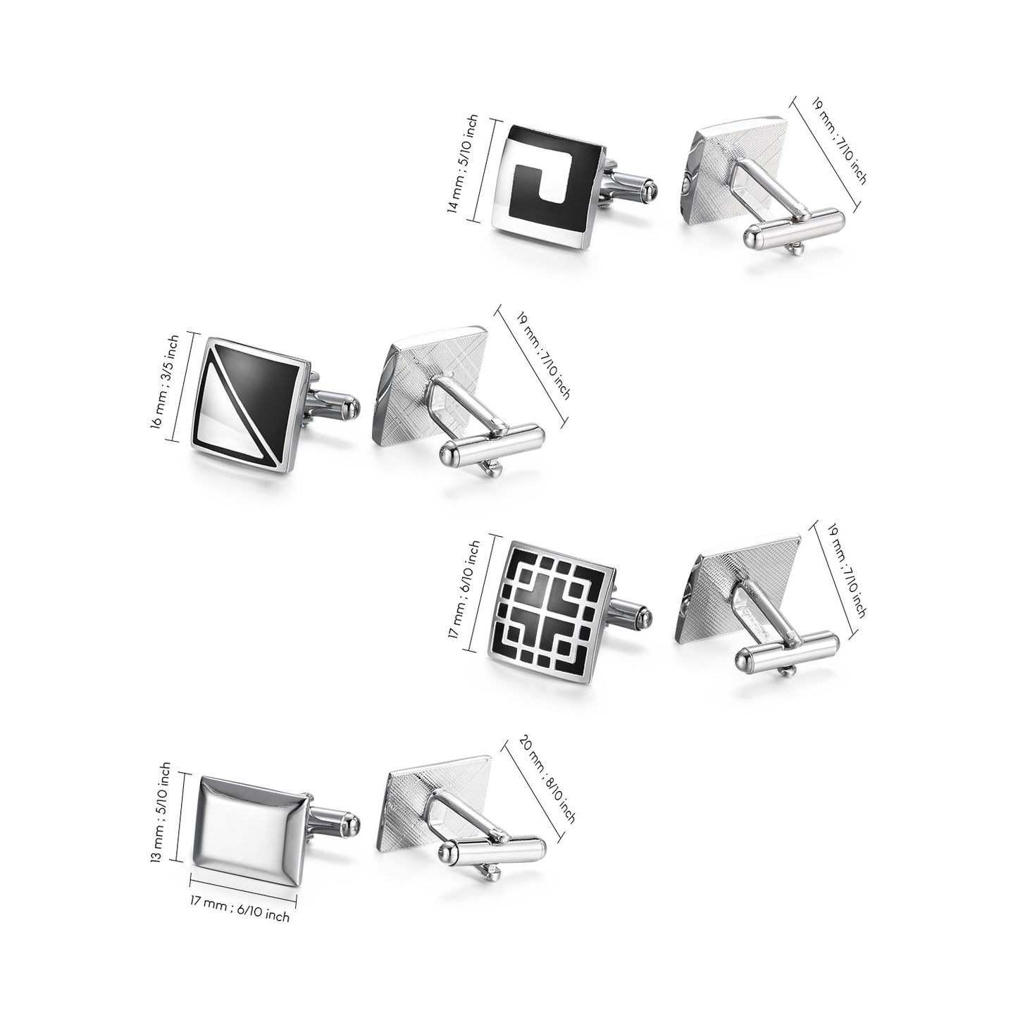 UJOY Tie Clip Shirts Cufflinks Combo Set Business Parts Necktie Pins Bars Cuff Links Box for Men