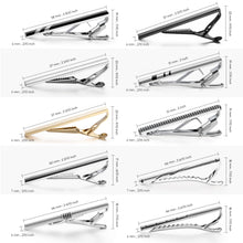 Load image into Gallery viewer, UJOY Tie Clips Set for Men Tie Bar Clip Black Silver-Tone Gold-Tone for Wedding Business with Gift Box