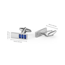 Load image into Gallery viewer, UJOY Silver Color with Blue stones Men&#39;s Jewelry Cufflinks for Tuxedo Shirts for Weddings, Business, Dinner