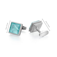 Load image into Gallery viewer, UJOY Men&#39;s Jewelry Cufflinks Blue Stone for Tuxedo Shirts for Weddings, Business, Dinner