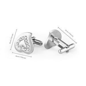 UJOY Cufflinks Men's and Women's Business Banquet Wedding Speech Gifts High Grade Metal White Crystals Cuff Links