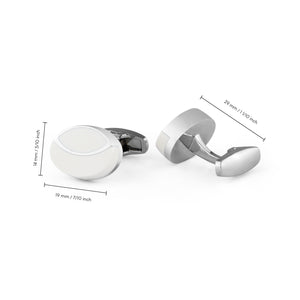 UJOY Classic Oval Blank Cufflinks White for Mens French Shirt Cuff Buttons High Polishing Silver Metal Cuff links