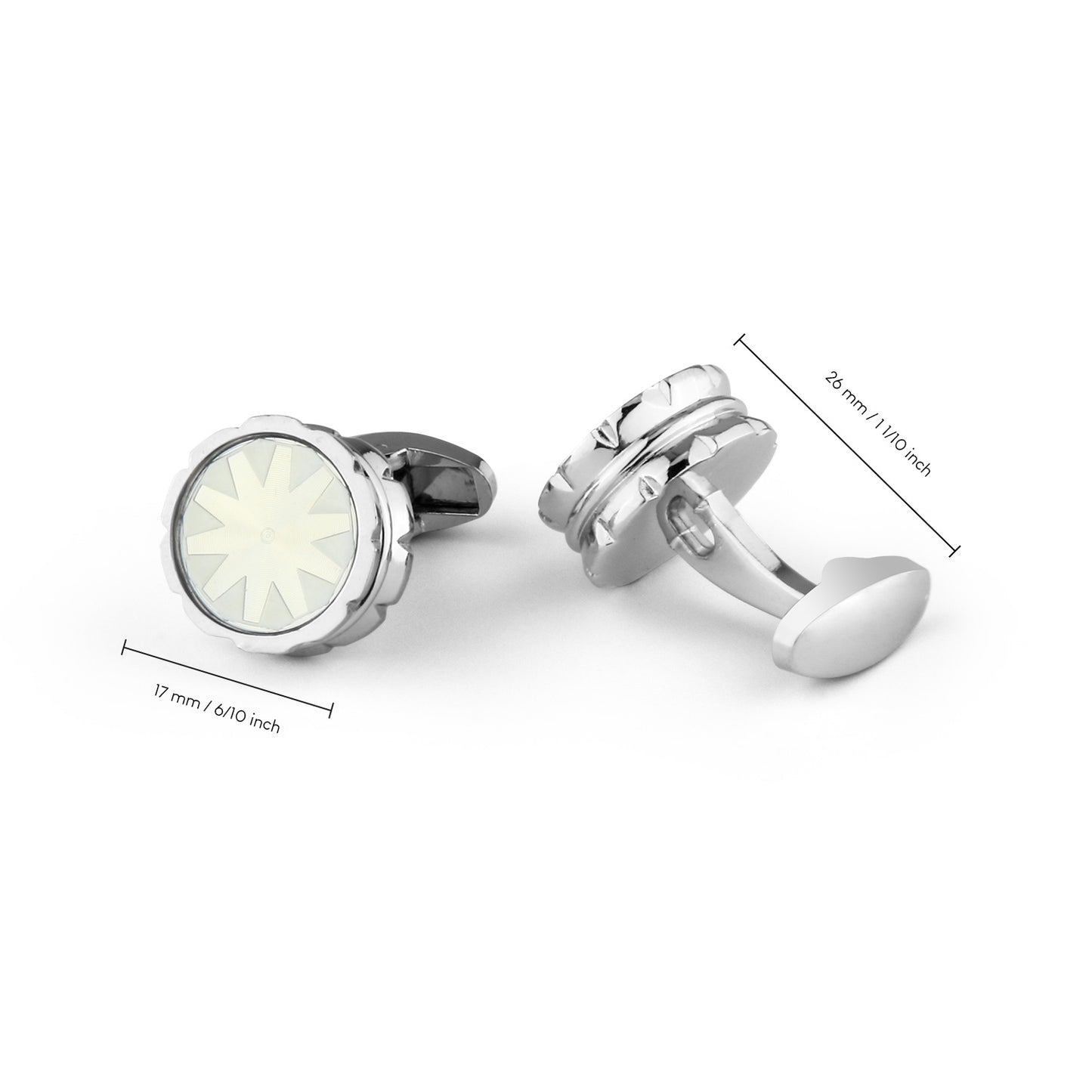 UJOY Mens Cufflinks Silver and Gold Colors Business Dress Parts for Wedding Party