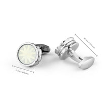 Load image into Gallery viewer, UJOY Mens Cufflinks Silver and Gold Colors Business Dress Parts for Wedding Party
