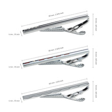 Load image into Gallery viewer, UJOY Tie Clips for Men, 3 Pcs Tie Bars Pinch Clip Set Silver Black 2.3 Inches Business Shirt Necktie Parts