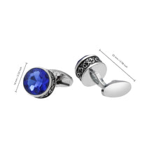 Cargar imagen en el visor de la galería, UJOY Cufflinks Blue Sterling Silver Woven Cufflinks Tuxedo Shirt Cufflinks Gift For Men Executive Groom Father