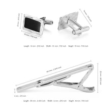 Load image into Gallery viewer, UJOY Cufflinks and Tie Pin Set Blanks Black Color Shirt Tuxedo Buttons Packed in Cufflink Box for Men