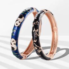 Cargar imagen en el visor de la galería, UJOY Cloisonne Chinese Panda Bracelets-Gold Plated Gorgeous Handcrafted Gifts Enamel Bangles Set for Women