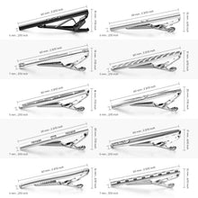 Load image into Gallery viewer, UJOY Tie Clips Set for Men Tie Bar Clip Black Silver-Tone Gold-Tone for Wedding Business with Gift Box