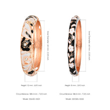Load image into Gallery viewer, UJOY Womens Multi-Colors Cloisonne Bracelet Gold Plated Flower Hollowed Enameled Hinged Cuff Bangles