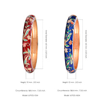 Load image into Gallery viewer, UJOY Vintage Cloisonne Bracelets Cuff Golden Metal Bangles Indian Flower Colorful Enameled Jewelry Gift For Women