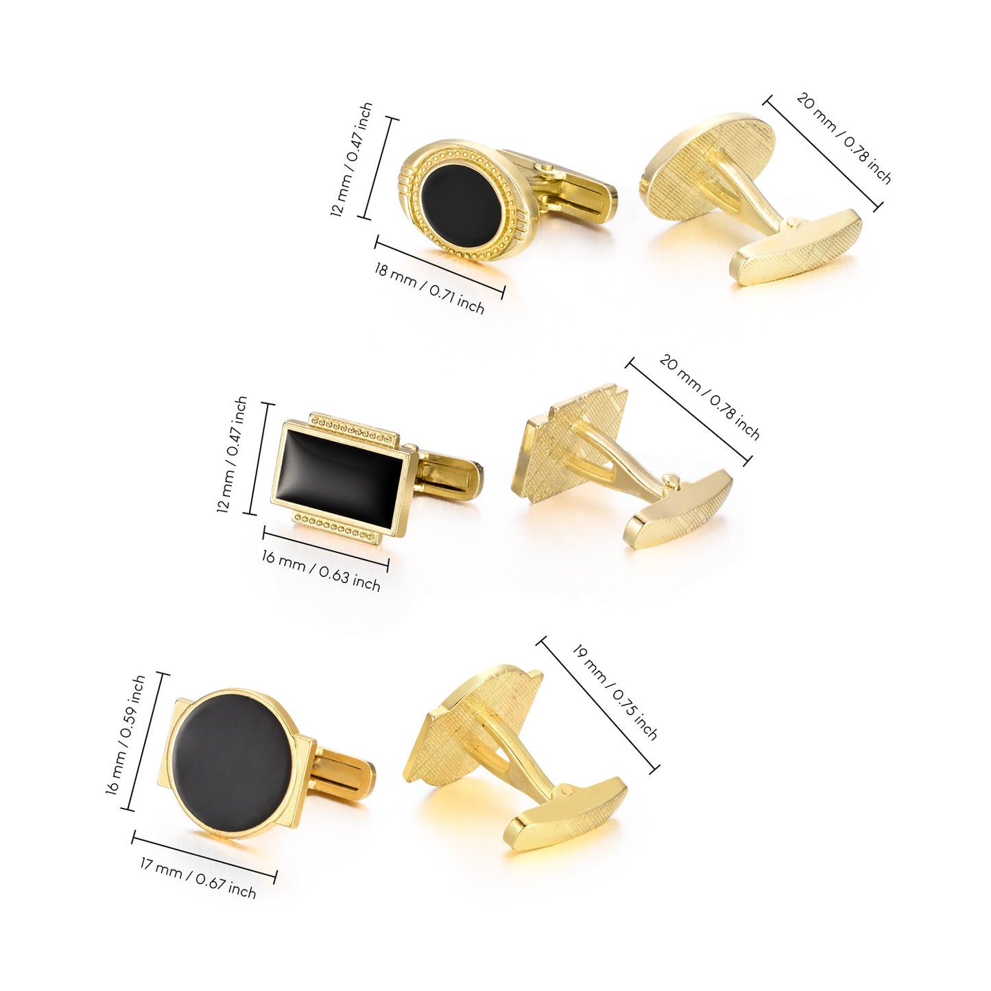 UJOY Cufflinks Combo Set Business Parts Necktie Pins Bars Cuff Links Box for Men