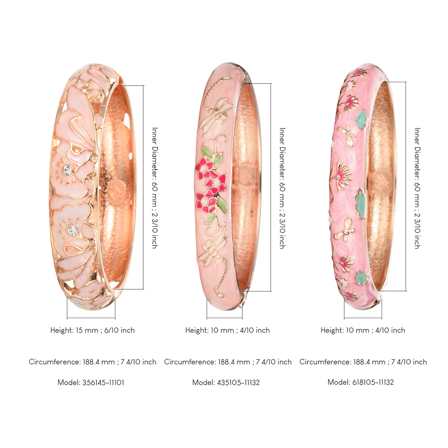 UJOY Womens Multi-Colors Cloisonne Bracelet Gold Plated Flower Hollowed Enameled Hinged Cuff Bangles Jewelry