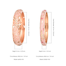 Cargar imagen en el visor de la galería, UJOY Fashion Cloisonne Bracelets Gold Plated Rose Filigree Enameled Womens Gifts Cuff Bangles