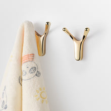 Load image into Gallery viewer, SARIHOSY 5Pcs Wall Hook Bathroom Accessories for Towel Coat Key Golden Coat Hook American Style Creative Y-Shaped Wall Hooks