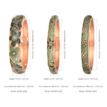 Load image into Gallery viewer, UJOY Womens Multi-Colors Cloisonne Bracelet Gold Plated Flower Hollowed Enameled Hinged Cuff Bangles
