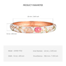 Load image into Gallery viewer, UJOY Women&#39;s Bangle Bracelet Golded Alloy Hinged Flower Enameled Cloisonne Jewelry