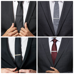 UJOY Classic Style Men's Tie Clips, Viaky Neck Ties Necktie Bar Pinch Clip with Gold Silver Black, Best Gifts for Your Father, Lover and Friends in Anniversary, Wedding, Party, Meeting