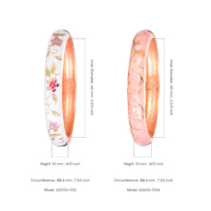 UJOY Cloisonne Bracelet Flower Gold Hinge Indian Cuff Bangle Enameled Jewelry Bracelets for Women Gift