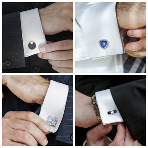 UJOY Cufflinks Set Business Parts Necktie Pins Bars Cuff Links Box for Men
